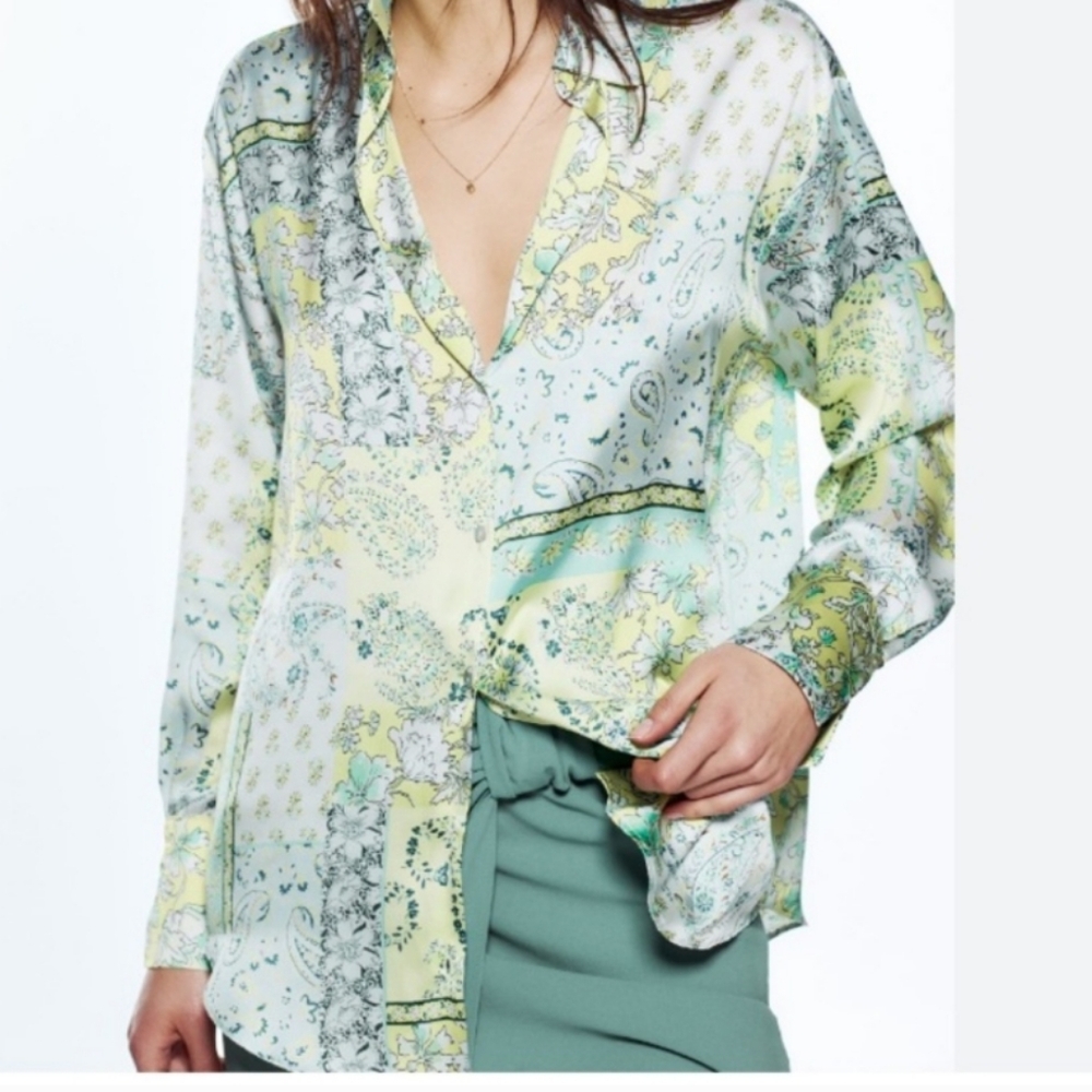 ZARA  PAISLEY BLOUSE